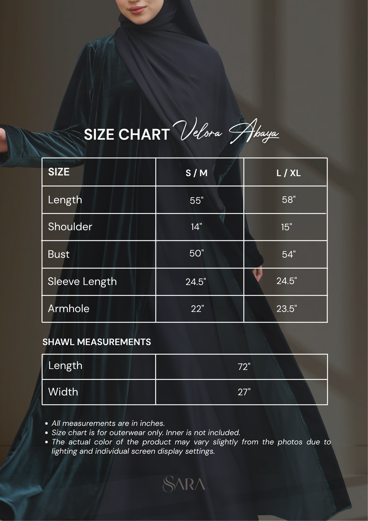 VELORA ABAYA (SET WITH SHAWL)
